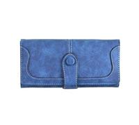 QGKWJP Cartera Mujer Cuero Mate Monedero Mujer Tarjetero Monedero, Monedero Esmerilado Vintage Clip de Dinero Largo con Cremallera para Mujer