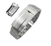 QGKWJP Correa de reloj de acero inoxidable 316L de 20 mm para Submariner Daytona Date Just Sliding Lock Correa de reloj plateada sólida