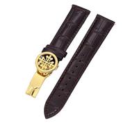 QGKWJP Correa de reloj de piel auténtica de 19 mm, 20 mm, 22 mm, para Patek Philippe Wath con cierre desplegable de acero inoxidable para hombres y mujeres