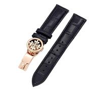 QGKWJP Correa de reloj de piel auténtica de 19 mm, 20 mm, 22 mm, para Patek Philippe Wath con cierre desplegable de acero inoxidable para hombres y mujeres