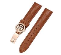 QGKWJP Correa de reloj de piel auténtica de 19 mm, 20 mm, 22 mm, para Patek Philippe Wath con cierre desplegable de acero inoxidable para hombres y mujeres