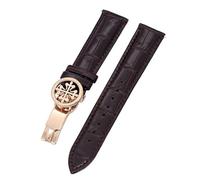 QGKWJP Correa de reloj de piel auténtica de 19 mm, 20 mm, 22 mm, para Patek Philippe Wath con cierre desplegable de acero inoxidable para hombres y mujeres