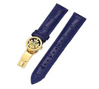 QGKWJP Correa de reloj de piel auténtica de 19 mm, 20 mm, 22 mm, para Patek Philippe Wath con cierre desplegable de acero inoxidable para hombres y mujeres