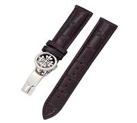 QGKWJP Correa de reloj de piel auténtica de 19 mm, 20 mm, 22 mm, para Patek Philippe Wath con cierre desplegable de acero inoxidable para hombres y mujeres