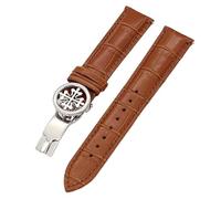 QGKWJP Correa de reloj de piel auténtica de 19 mm, 20 mm, 22 mm, para Patek Philippe Wath con cierre desplegable de acero inoxidable para hombres y mujeres