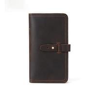 QGKWJP Leater Bolso de Embrague Largo Cartera Hecha a Mano para Hombre Bolso para Documentos de Gran Capacidad Bolso de Embrague Bolso para Pasaporte Retro (Color: B, Tamaño: 11 * 19 * 2 cm)