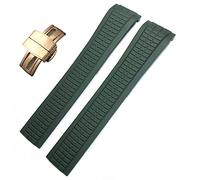 QGKWJP Para Patek 5164A 5167A AQUANAUT Philippe Series hebilla de mariposa correa de reloj de 21mm correas de reloj de goma fluoradas coloridas