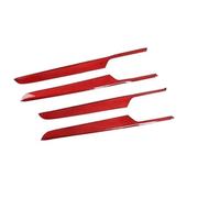 QGMKMVZZBK para MACAN 2014-2024 Embellecedor Fibra Carbono para Manija Puerta Interior De Decorativo 95B.1/95B.2/95B.3 Manijas Interiores para Coche(Red Carbon Fiber)