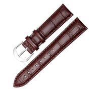 Qgsaghty Correa de cuero multifuncional de 10mm a 22mm con función de liberación rápida Cuero de vaca impermeable, hebilla plateada, Marrón, 18mm