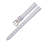 Qgsaghty Correa de cuero ultrafina, suave y delgada, 10mm-20mm, cadena de reloj colorida, accesorios femeninos, hebilla de oro rosa, liso, Gris, 20mm