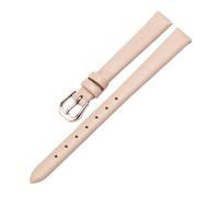 Qgsaghty Correa de cuero ultrafina, suave y delgada, 10mm-20mm, cadena de reloj colorida, accesorios femeninos, hebilla de oro rosa, liso, Caqui, 14mm