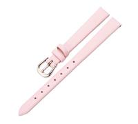 Qgsaghty Correa de cuero ultrafina, suave y delgada, 10mm-20mm, cadena de reloj colorida, accesorios femeninos, hebilla de oro rosa, liso, Rosado rojo, 12mm