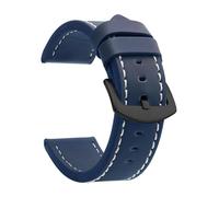 Qgsaghty Correa de reloj Correa de cuero vintage Correa de reloj Hebilla de acero inoxidable Accesorios de reloj 18mm 20mm 22mm 24mm, Azul Blanco Negro, 20mm