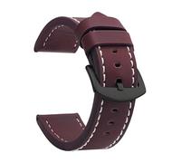 Qgsaghty Correa de reloj Correa de cuero vintage Correa de reloj Hebilla de acero inoxidable Accesorios de reloj 18mm 20mm 22mm 24mm, Bronce Blanco Negro, 20mm