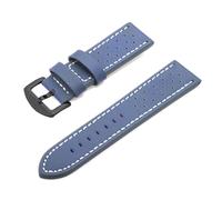 Qgsaghty Correa de reloj Correa de cuero vintage Correa de reloj Hebilla de acero inoxidable Accesorios de reloj 18mm 20mm 22mm 24mm, Azul Negro H, 18mm