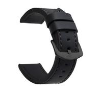 Qgsaghty Correa de reloj Correa de cuero vintage Correa de reloj Hebilla de acero inoxidable Accesorios de reloj 18mm 20mm 22mm 24mm, Negro, 22mm