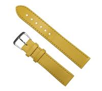 Qgsaghty Correa de reloj de cuero 10mm/12mm/14mm/16mm/18mm/20mm/22mm/24mm hombres mujeres pulsera de reloj ajustable, Amarillo, 12mm