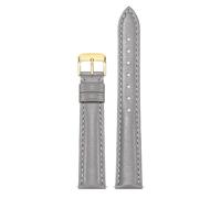 Qgsaghty Correa de reloj de cuero 10mm-22mm Correa de reloj de cuero de vaca para hombres y mujeres Cadena de reloj, hebilla dorada, Gris, 14mm