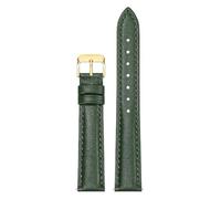 Qgsaghty Correa de reloj de cuero 10mm-22mm Correa de reloj de cuero de vaca para hombres y mujeres Cadena de reloj, hebilla dorada, Verde, 10mm