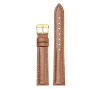 Qgsaghty Correa de reloj de cuero 10mm-22mm Correa de reloj de cuero de vaca para hombres y mujeres Cadena de reloj, hebilla dorada, Marrón claro, 10mm