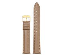 Qgsaghty Correa de reloj de cuero 10mm-22mm Correa de reloj de cuero de vaca para hombres y mujeres Cadena de reloj, hebilla dorada, Caqui oscuro, 13mm