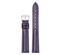 Qgsaghty Correa de reloj de cuero 10mm-22mm Correa de reloj de cuero de vaca para hombres y mujeres Cadena de reloj, hebilla plateada, Púrpura, 13mm