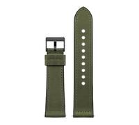Qgsaghty Correa de reloj de cuero de 20mm/22mm, hebilla de Pin para hombre, cadena de reloj de cuero Crazy Horse, hebilla de Pin negra, Verde oscuro, 20mm