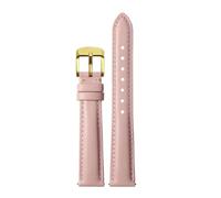 Qgsaghty Correa de reloj de cuero genuino para mujer, correa de reloj de liberación rápida, pulsera de 12mm, 14mm, 15mm, 16mm y 18mm, rosa claro dorado, 12mm