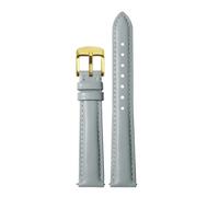 Qgsaghty Correa de reloj de cuero genuino para mujer, correa de reloj de liberación rápida, pulsera de 12mm, 14mm, 15mm, 16mm y 18mm, gris dorado, 20mm
