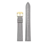 Qgsaghty Correa de reloj de cuero para mujer, accesorios de reloj de 10/12/13/14/15/16/17/18/20/22mm, hebilla dorada, Gris, 22mm