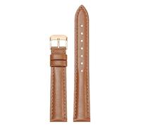 Qgsaghty Correa de reloj de cuero para mujer, accesorios de reloj de 10/12/13/14/15/16/17/18/20/22mm, hebilla de oro rosa, Marrón claro, 13mm