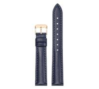 Qgsaghty Correa de reloj de cuero para mujer, accesorios de reloj de 10/12/13/14/15/16/17/18/20/22mm, hebilla de oro rosa, Azul real, 20mm