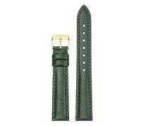 Qgsaghty Correa de reloj de cuero para mujer, accesorios de reloj de 10/12/13/14/15/16/17/18/20/22mm, hebilla dorada, Verde, 15mm