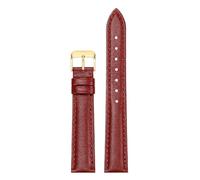 Qgsaghty Correa de reloj de cuero para mujer, accesorios de reloj de 10/12/13/14/15/16/17/18/20/22mm, hebilla dorada, Rojo, 15mm