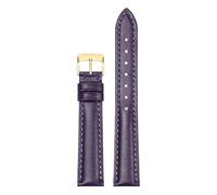 Qgsaghty Correa de reloj de cuero para mujer, accesorios de reloj de 10/12/13/14/15/16/17/18/20/22mm, hebilla dorada, Púrpura, 13mm