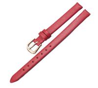 Qgsaghty Correa de reloj de cuero suave ultrafina, 6mm-20mm, varios colores, correa de reloj para mujer, correa de reloj de textura lisa, Rojo, 9mm