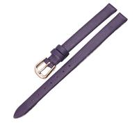 Qgsaghty Correa de reloj de cuero suave ultrafina, 6mm-20mm, varios colores, correa de reloj para mujer, correa de reloj de textura lisa, Púrpura, 8mm