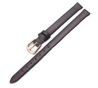 Qgsaghty Correa de reloj de cuero suave ultrafina, 6mm-20mm, varios colores, correa de reloj para mujer, correa de reloj de textura lisa, Marron oscuro, 17mm