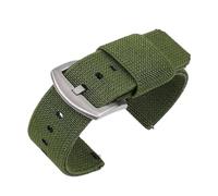 Qgsaghty Correa de reloj de nailon de 18mm, 20mm, 22mm y 24mm, correa elástica tejida, correa de reloj deportivo militar de liberación rápida para hombres, Verde-plata, 22mm