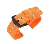 Qgsaghty Correa de reloj de nailon de 18mm, 20mm, 22mm y 24mm, correa elástica tejida, correa de reloj deportivo militar de liberación rápida para hombres, Naranja Blanco-negro, 22mm