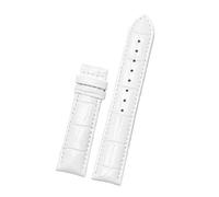 Qgsaghty Correa de reloj de piel de vaca de doble cara Correa de reloj de cuero universal de 8mm-20mm, sin hebilla, Blanco, 20x18mm