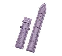 Qgsaghty Correa de reloj de piel de vaca de doble cara Correa de reloj de cuero universal de 8mm-20mm, sin hebilla, Púrpura claro, 14x12mm
