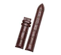 Qgsaghty Correa de reloj de piel de vaca de doble cara Correa de reloj de cuero universal de 8mm-20mm, sin hebilla, Marrón, 17x16mm