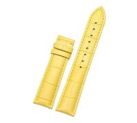 Qgsaghty Correa de reloj de piel de vaca de doble cara Correa de reloj de cuero universal de 8mm-20mm, sin hebilla, Amarillo, 14x12mm