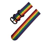 Qgsaghty Correa deportiva de nailon tejido para reloj, accesorios de banda de reloj de tela de 18mm, 24mm, 22mm y 20mm, Arcoíris, 20mm