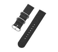 Qgsaghty Correa deportiva de nailon tejido para reloj, accesorios de banda de reloj de tela de 18mm, 24mm, 22mm y 20mm, Negro, 22mm