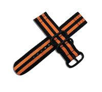 Qgsaghty Correa deportiva de nailon tejido para reloj, accesorios de banda de reloj de tela de 18mm, 24mm, 22mm y 20mm, negro naranja, 20mm