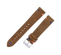 Qgsaghty Correas de reloj de gamuza de 18mm y 20mm, correas de reloj de cuero cosidas a mano para hombre y mujer, pulsera de reloj de liberación rápida, Marrón claro, 20mm