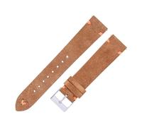 Qgsaghty Correas de reloj de gamuza de 18mm y 20mm, correas de reloj de cuero cosidas a mano para hombre y mujer, pulsera de reloj de liberación rápida, Naranja, 20mm
