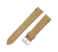 Qgsaghty Correas de reloj de gamuza de 18mm y 20mm, correas de reloj de cuero cosidas a mano para hombre y mujer, pulsera de reloj de liberación rápida, Beige, 20mm